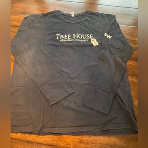 Treehouse Brewing Navy Long Sleeved Crew Tee- Size XXL